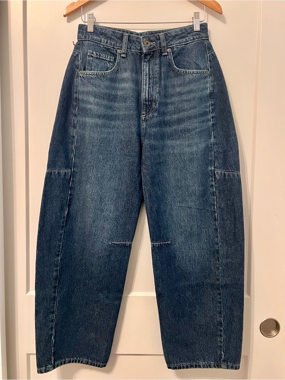 Rag & Bone The Chase High Rise Barrel Jeans Grafton Blue chic luxe NWT 25 - Picture 2 of 8